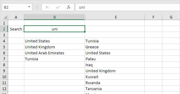 where is the search field in excel for mac